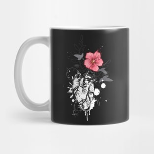 Anatomical heart with flower Mug